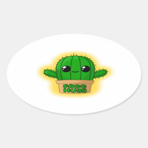 Huggable Cactus Ovale Sticker