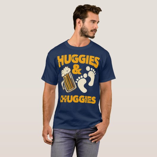 Huggies and Chuggies  Funny Future Father Party T-shirt (Voorkant volledig)
