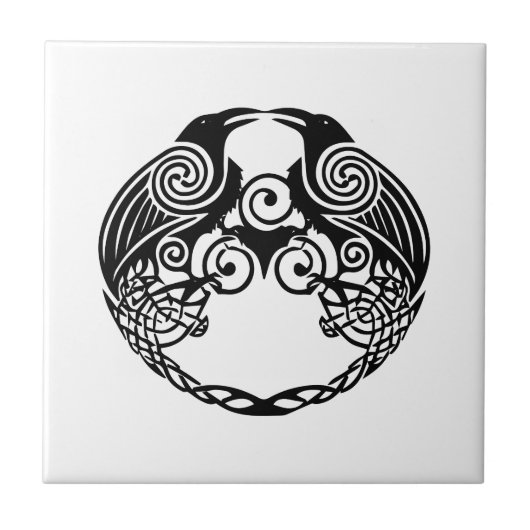 Huggin en muninn tegeltje (Voorkant)