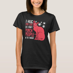 Hugging Cat Pet Animal Mewegens Kat Humor T-shirt