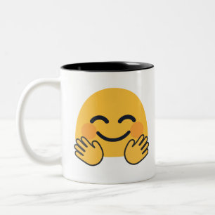 Hugging Emoji Tweekleurige Koffiemok