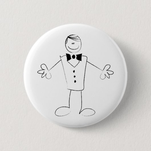 Hugging Groom met open armen Ronde Button 5,7 Cm (Voorkant)