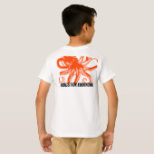 Hugging orange Octopus Kids T-Shirt  (Dos entier)