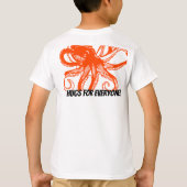 Hugging orange Octopus Kids T-Shirt  (Dos)