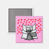 Hugging Owl and Mouse Magnet Magneet (Voorkant / Achterkant)
