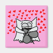 Hugging Owl and Mouse Magnet Magneet (Voorkant)