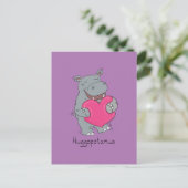 Huggopotamus Valentine's Day Hippo Carte Postale P (Debout devant)