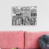 Hugh Latimer Preaching voor King Edward VI Canvas Afdruk (Insitu (Woonkamer))