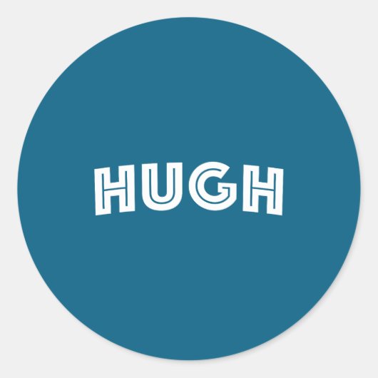 Hugh  ronde sticker (Voorkant)