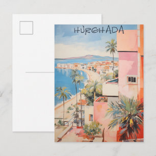 Hugharda Egypte Reis Stad Schilderen Esthetisch Briefkaart