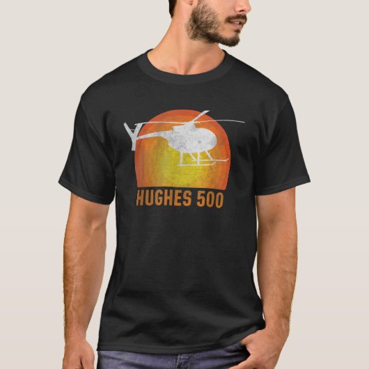 Hughes 500  Helikopter Pilot Silhouette Sun T-shirt (Voorkant)