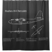 Hughes H-4 Hercules Spruce Goose - Vliegtuigplanne Douchegordijn (Voorkant)