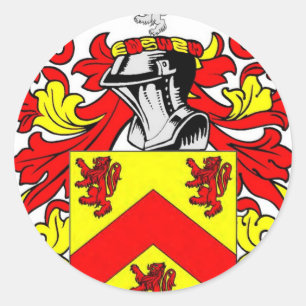 Hughes (Iers) wapenschild Ronde Sticker