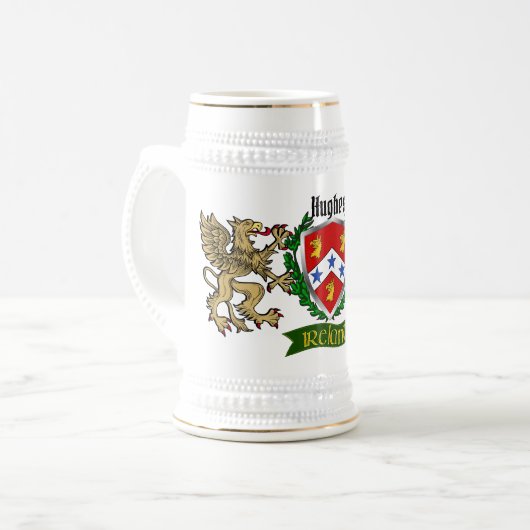 Hughes Irish Shield Beer Stein Bierpul (Voorkant links)