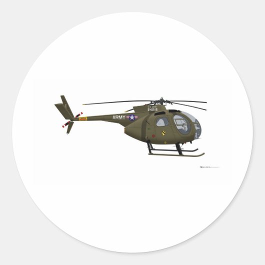 Hughes OH-6 Cayuse Cav Ronde Sticker (Voorkant)