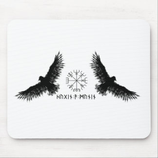 Hugin & Munin | Vegvisir | Odins Raben | schwarz Muismat