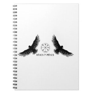 Hugin & Munin Vegvisir Odins Raben schwarz Notitieboek