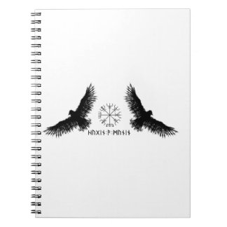 Hugin & Munin | Vegvisir | Odins Raben | schwarz Notitieboek