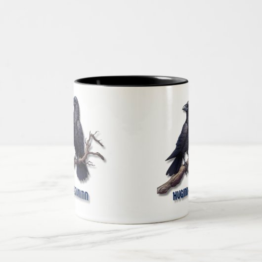 Huginn en Muninn Mok, Odin's Ravens Tweekleurige Koffiemok (Center)