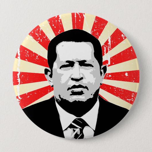 Hugo Chavez Ronde Button 4,0 Cm (Voorkant)