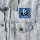 Hugo Chavez Vierkante Button 5,1 Cm (In situ)