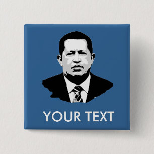 Hugo Chavez Vierkante Button 5,1 Cm