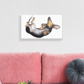 Hugo le dachshund dormir toile murale art (Insitu(Salon))