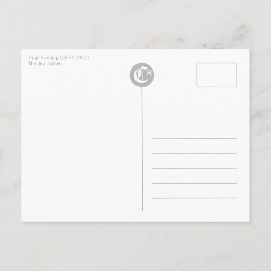 Hugo Simberg De duivel blaast het Briefkaart CC061 (Achterkant)