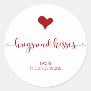 Hugs and Kisses Valentijnsdag Sticker