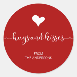 Hugs and Kisses Valentijnsdag Sticker