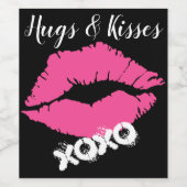"Hugs and Kisses" Wijn Etiket (Enkel label)