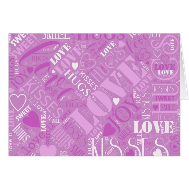 Hugs and Kisses Word Cloud Orchid ID286 (Devant horizontal)