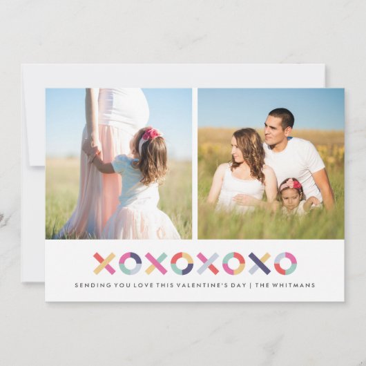 Hugs + Baisers Carte Saint-Valentin - Poudre (Devant)