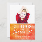 Hugs & Baisers Coeur Saint Valentin`s Day Carte ph (Devant)