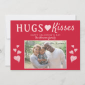 Hugs & Baisers Coeur Saint Valentin`s Day Carte ph (Devant)
