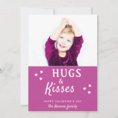 Hugs & Baisers Coeur Saint Valentin`s Day Carte ph (Devant)