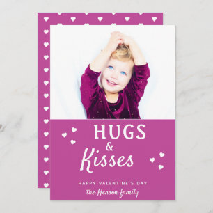 Hugs & Baisers Coeur Saint Valentin`s Day Carte ph