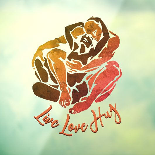 Hugs Decal Personalized Love Hugs Window Cling (Vel 3)