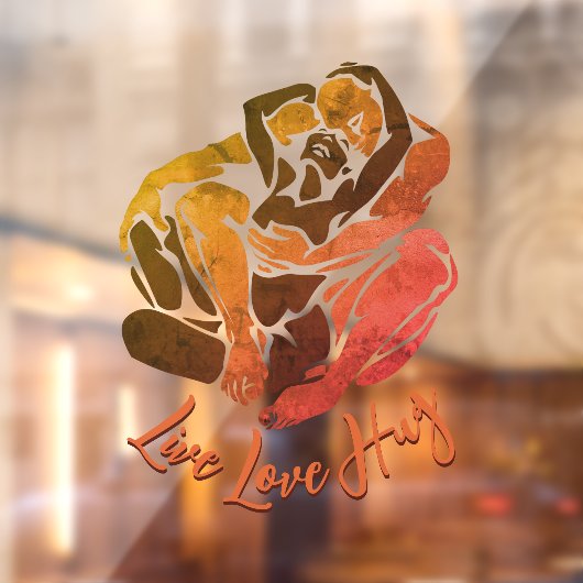 Hugs Decal Personalized Love Hugs Window Cling (Vel 2)