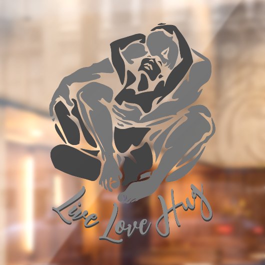 Hugs Decal Personalized Love Hugs Window Cling (Vel 2)