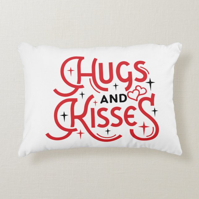 Hugs en Kisses Accent Kussen (Voorkant)