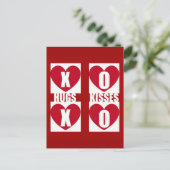 Hugs en Kisses Briefkaart (Staand voorkant)