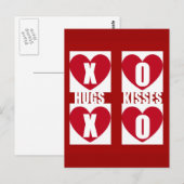 Hugs en Kisses Briefkaart (Voorkant / Achterkant)