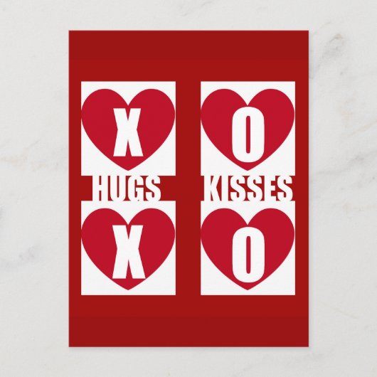 Hugs en Kisses Briefkaart (Voorkant)