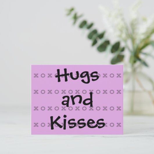 Hugs en Kisses Briefkaart (Staand voorkant)