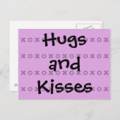 Hugs en Kisses Briefkaart (Voorkant / Achterkant)