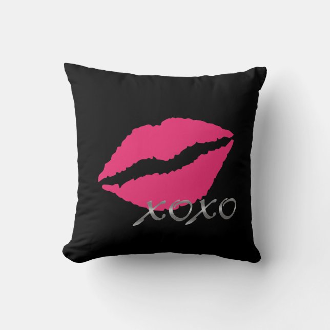 Hugs en Kisses in Silver Kussen (Voorkant)