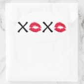 Hugs en Kisses Ovale Sticker (Tas)