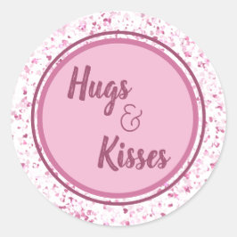 Hugs en Kisses Ronde Sticker
