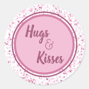 Hugs en Kisses Ronde Sticker